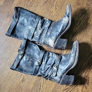 Frye Leather scrunch style leather boots 9
